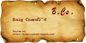 Baig Csanád névjegykártya